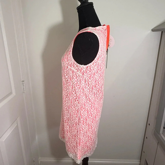 Material Girl Pink and White Asymmetrical Sundress - Picture 7 of 7